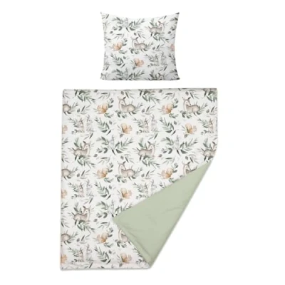 Image of Baby Comfort 2 Piece Duvet Cover &amp; Pillowcase 80x70 cm Set for Crib, Cradle or Pram (Forest)