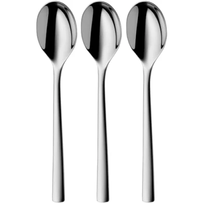 Image of Silit Trend 8.3 Inch Dinner Spoons Set, 3 Pieces, Polished Stainless Steel, Rustproof, Tablespoon, Soup Spoon, Scratch Resistant, Dishwasher Safe, Durable