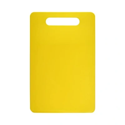Image of Fotouzy Plastic Utility Cutting Board with Handles, Food Safe PP Material, BPA Free, Dishwasher Safe, Thick Chopping Board, Large Size, Easy Grip Handle, for Kitchen (Yellow)