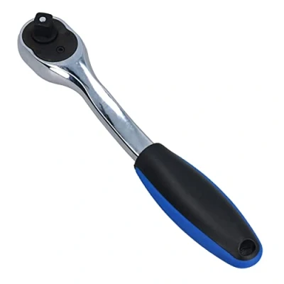 Image of AB Tools US Pro 3/8&quot; Drive Curved Ratchet Socket Driver Quick Release 72 Teeth Soft Grip Handle