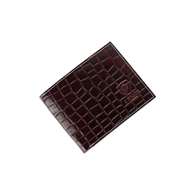 Image of Designer &quot;J Wilson&quot; Real Genuine Mens Leather Wallet Crocodile Look with Gift Box (Dark Brown)