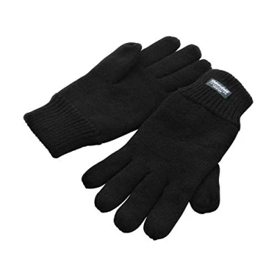 Image of Mens 3M Black Thinsulate Thermal Lined Winter Gloves (Large/Extra Large)(Size: Large/XL)