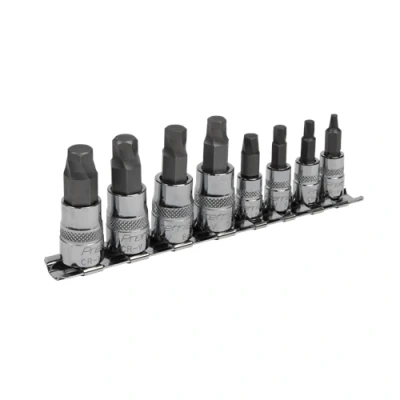 Image of Sealey Premier Hex Socket Bit Set Lock On™ 8pc 1/4&quot; &amp; 3/8&quot;Sq Drive Metric