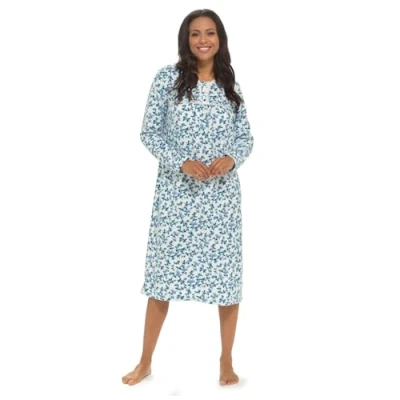 Image of Undercover Ladies Polar Fleece Nightie LN400 Blue Floral 18 20