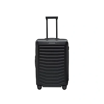 Image of Bric&#039;s 4W Trolley M Porsche Design Hard Case Roadster, Hand Luggage with 4 Wheels, Ultralight, Compression System, USB Connection, TSA Closure, Dimensions: 44x67x26/30 cm, Black
