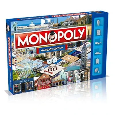 Image of Winning Moves Margate Monopoly Board Game, Advance to Rat Race Margate, The Grand Garage, Turner Contemporary and trade your way success, 26 players makes a great gift for ages 8 plus