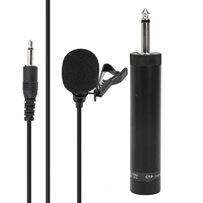 Image of Pwshymi 10 Meters Lavalier Microphone, Omnidirectional Lapel Mic Clip on Condenser Microphone for Musical Instrument