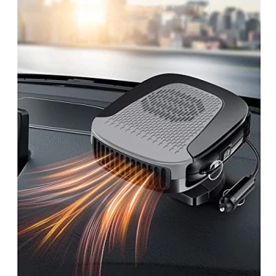Image of Jucoan Car Heater Portable Fan with Air Purification 12V 150W Heating and Cooling 2 in 1 Modes for Fast Defrost Defogger Automobile Windscreen Cigarette Lighter