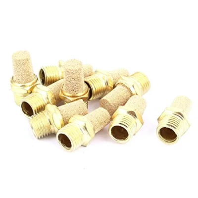Image of Sourcingmap 1/4PT Male Thread Pneumatic Muffler Filter Exhaust Brass 10 Pcs