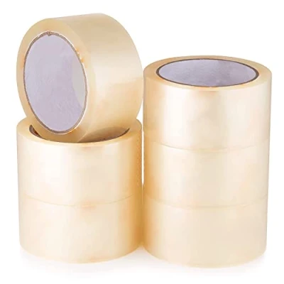 Image of Wolf Tapes Packaging Tape, Heavy Duty Parcel Tape for Packing, All Purpose Strong Adhesive Secure Sticky Seal Boxes, FSC Certified Shipping Pack of 6 48MM x 66M (Clear)