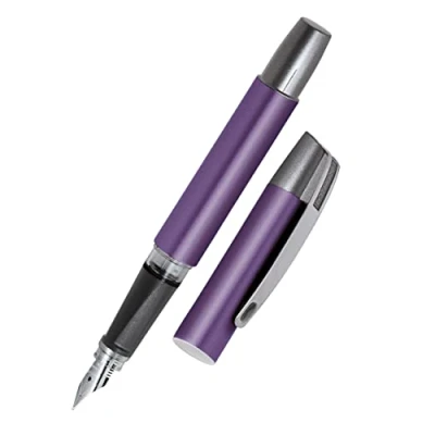 Image of Ergonomic fountain pen for school/college Online Campus Lilac solid medium nib, soft grip part, standard ink cartridges, refillable, beginners/pupils/students/adults
