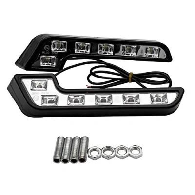 Image of MASO 2PCS 6LED Daytime Running Light Car DRL White Front DC12V