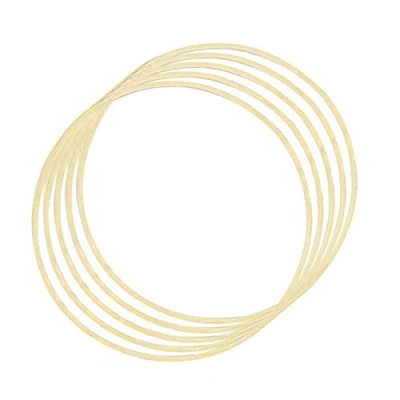 Image of 5 Pcs Embroidery Hoop Set 14 inches Bamboo Circle Cross Stitch Crafts Hoops Wreath Macrame Creations Ring