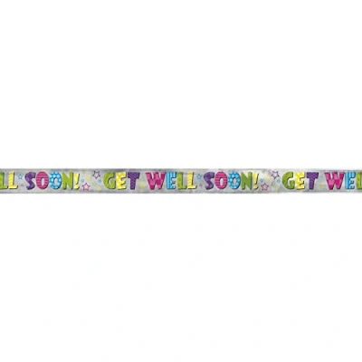 Image of Unique Party 92178LF 12ft Foil Bright Get Well Soon Banner