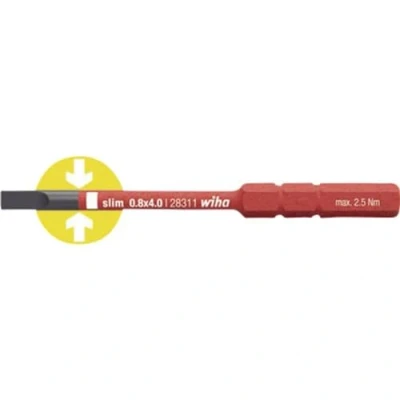 Image of Wiha 2831 slimBit Electric 3,0 x 75 mm Schlitz 3.0 Red 283110030
