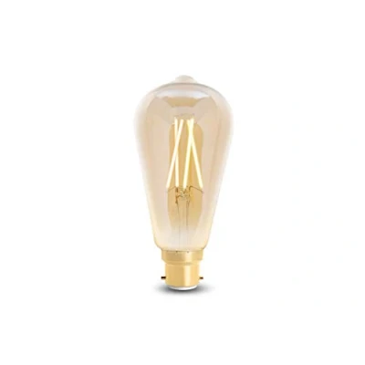 Image of 4lite WiZ Connected ST64 Amber White WiFi LED Smart Bulb B22 Bayonet Cap