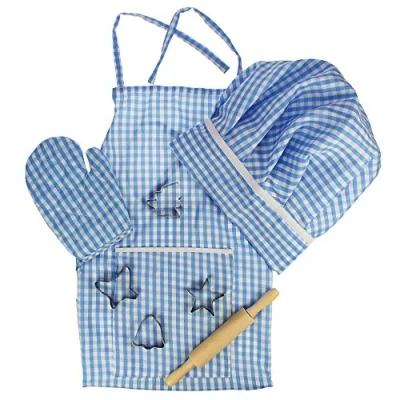 Image of Bigjigs Toys Chef Outfit Set (Blue) with Baking Accessories