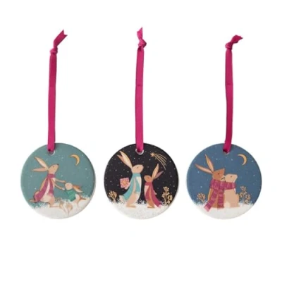 Image of Sara Miller Woodland Tales Collection Christmas Set of 3 Decorations