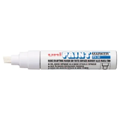 Image of Uni ball Broad Paint Marker with Chisel Tip PX 30 White (Pack of 6)