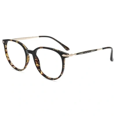 Image of Firmoo Blue Light Blocking Glasses Women Round, Anti Glare Screen Men Reduce Eyestrain Headache, Reflective Non Prescription Large (Tortoise)