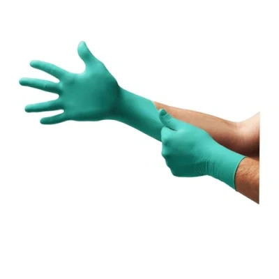 Image of Ansell Microflex 93 260 Disposable Nitrile/Neoprene Gloves, Chemical Resistant, Industrial, Mechanics and DIY Use, Green, Size L (Pack of 2)