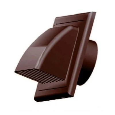 Image of Ventilation Grille Exhaust Air Supply Extractor Trim Backflow Flap Diameter 100 mm ABS Brown Outer Hood