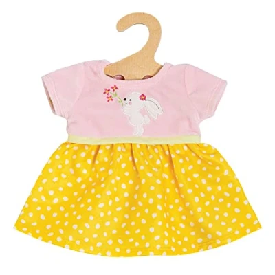 Image of Heless 1360 Doll Clothes in Bunny Lou Design, Dress with Rabbit Appliqué for Dolls and Cuddly Toys Size 28 35 cm