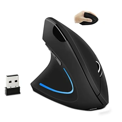 Image of Wireless Mouse Vertical Ergonomic Left Handed Mouse, Rechargeable 2.4G Mice USB Optical 1600 DPI, 6 Buttons Cordless for Office PC Laptop Computer Desktop Mac