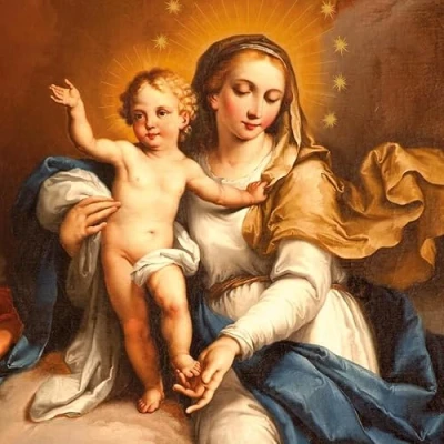 Image of Christmas Cards Mary and Child Luxury Set of 8 Embossed Foiled Xmas