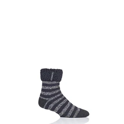 Image of 1 Pair Charcoal Stripe Olwen Sleep Socks Men&#039;s 6 11 Mens Heat Holders
