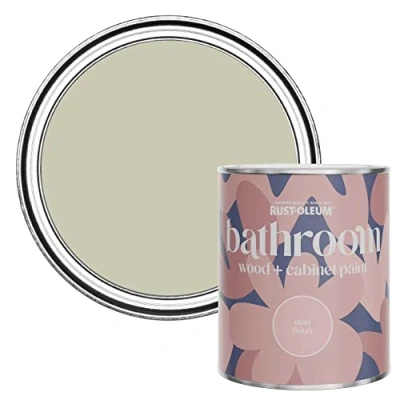 Image of Rust Oleum Grey Moisture Resistant Bathroom Wood and Cabinet Paint in Matt Finish HALF LIGHT 750ML