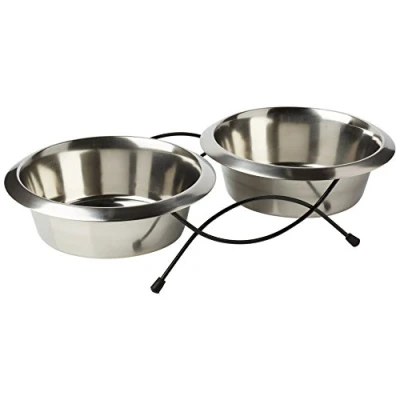 Image of Classic Pet Products Anti Tip Feeder with 2 x 1900 ml Stainless Steel Dishes, 8.5 inch