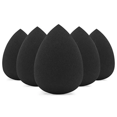 Image of BEAKEY Makeup Sponge Set, Foundation Blending Beauty Sponge, Applicator Flawless for Liquid, Cream, and Powder, Latex Free Vegan Sponges 5 Pcs Black