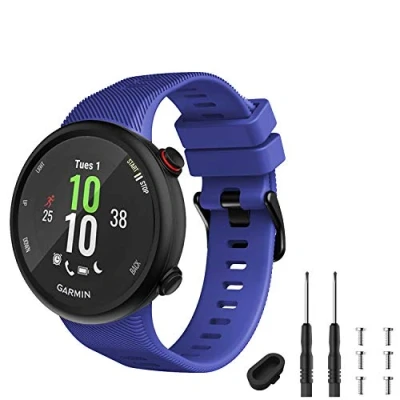 Image of GVFM Strap Compatible with Garmin Forerunner 45, Sport Silicone Wristband Arm Band Replacement Bracelet for 45 and Swim 2 (Blue)
