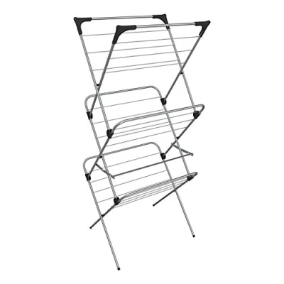 Image of Vileda Sprint 3 Tier Clothes Airer, Indoor Drying Rack with 15 m Washing Line