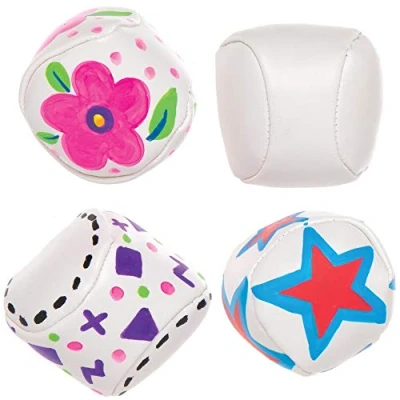 Image of Baker Ross AT955 Design Your Own Mini Soft Balls Pack of 6, for Kids Arts and Crafts Projects