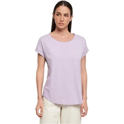 Image of Build Your Brand Women&#039;s Ladies Long Slub Tee T Shirt, Fliederfarben, 4XL UK