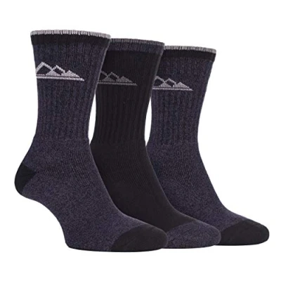 Image of Storm Bloc 3 Pairs Ladies Padded Sole Lightweight Breathable Summer Hiking Socks with Arch Support (4 8 uk, SBLS032BLK)