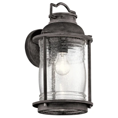 Image of Ashland Bay 1 Light Large Outdoor Wall Lantern Zinc IP44, E27