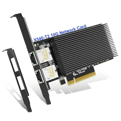 Image of 10Gb Dual LAN Base T PCI e Network Card, Intel X540 Controller, NICGIGA 10Gbps Ethernet Adapter, 2 * 10Gbe RJ45 Port ， 10G NIC Support Windows/Windows Server/Linux/Vmware/ESX
