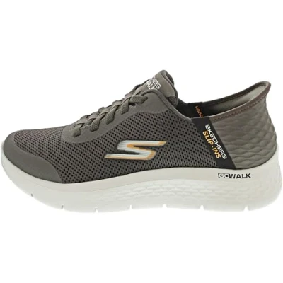 Image of Skechers Mens Slip Ins: Go Walk Flex Hands Up Runners Brown 11 (46)