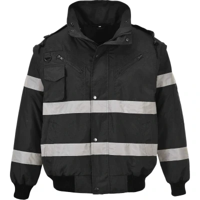 Image of Portwest Iona 4 in 1 Bomber Jacket Black 4XL