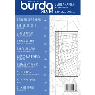 Image of Burda Burdastyle Tissue Paper with Centimetre Grid, Blue, One Size