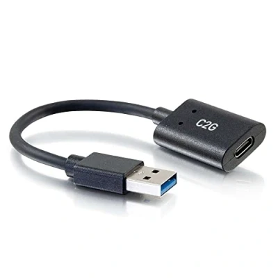 Image of C2G 54428 15CM USB C Female to A Male SuperSpeed 5Gbps Adapter Converter, Compatible with Smartphones, Tablets and Laptops, Black