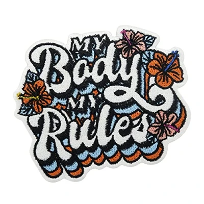 Image of My Body Rules Iron on Patch Positivity Patches, Feminism Embroidery Patch, ironable Flowers Badges Finally Home