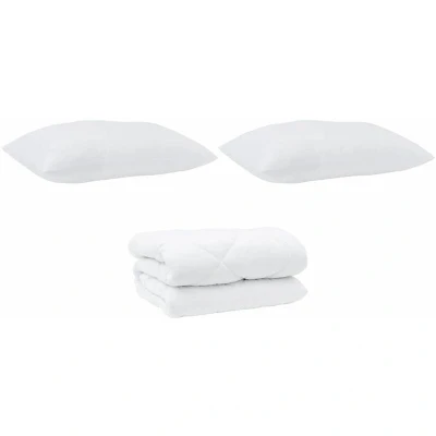 Image of vidaXL Winter Duvet Other with Pillow 3 pcs White 260 x 220 cm Microfibre