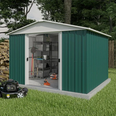 Image of 10&#039; x Yardmaster Green Metal Shed (3.03m 2.98m)