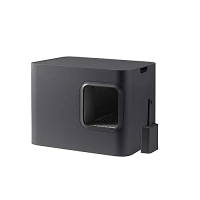 Image of Hoopo® Dome Cat Litter Box with Scoop, 50 x 37.5 38 cm (grey)