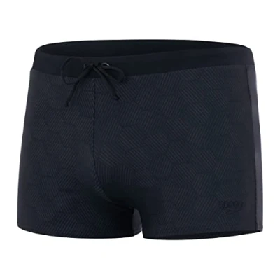 Image of Speedo Men&#039;s Valmilton Aquashort Holiday Swimwear, Black/Oxid Grey, 34