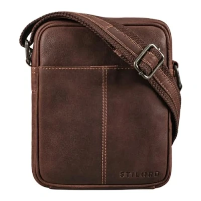 Image of STILORD &#039;Jude&#039; Men&#039;s Shoulder Bag Small Leather Vintage Messenger Side Satchel Crossbody Genuine Leather, Colour:torres brown